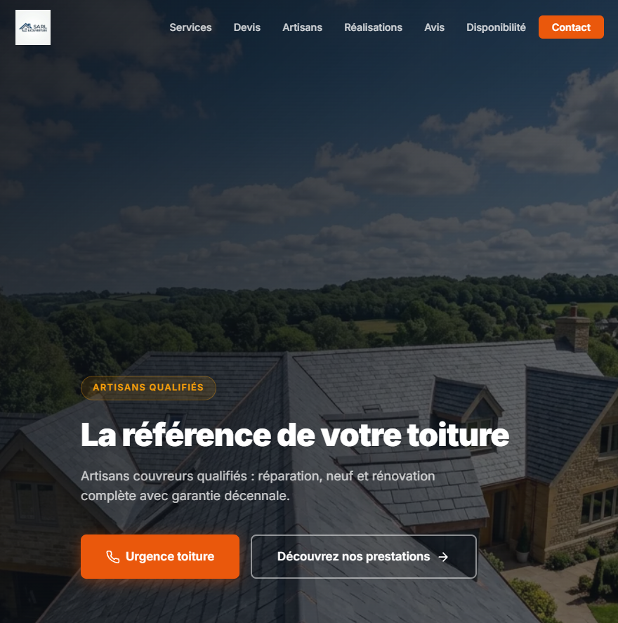 🏠 Site Web Premium pour Artisan Couvreur / Toiture